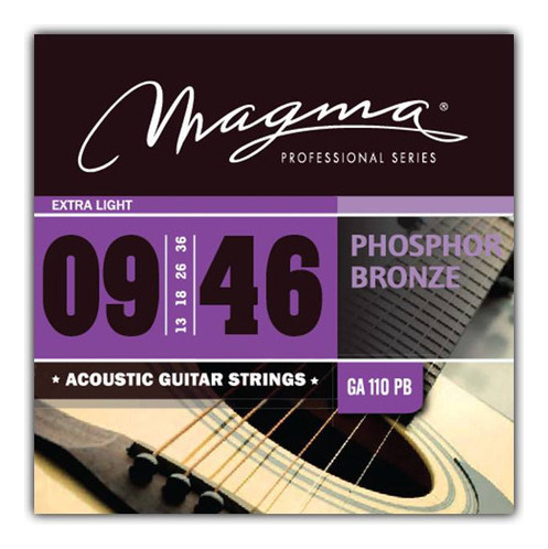 Set Cuerdas Guit Acustica Magma - Extra Light Cuerdas Guit Acustica Phosphor Bronze Set .009" - .046" - GA110PB 1 Set