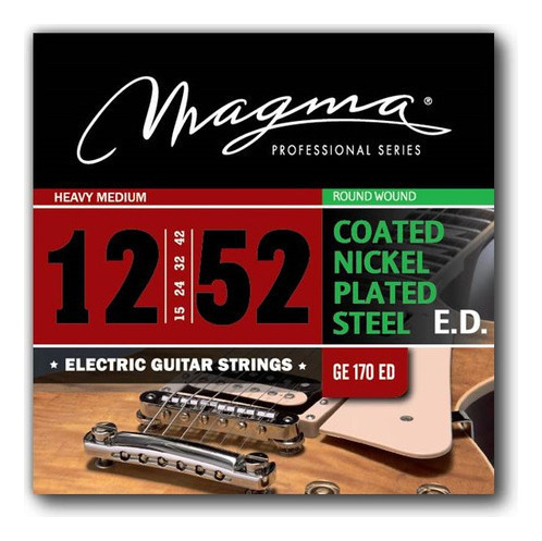 Set Cuerdas Guit Electrica Magma - Heavy Medium COATED Nickel P/Steel Guit Electrica Set .012" - .052" - GE170ED - 1 Set