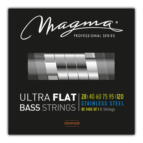 Set Cuerdas Bajo Electrico Magma Extra Light+ - Ultra Flat Strings - Escala Larga 34" 6 Cuerdas Set, .028 - .120 (BE146SUF) 1 Set