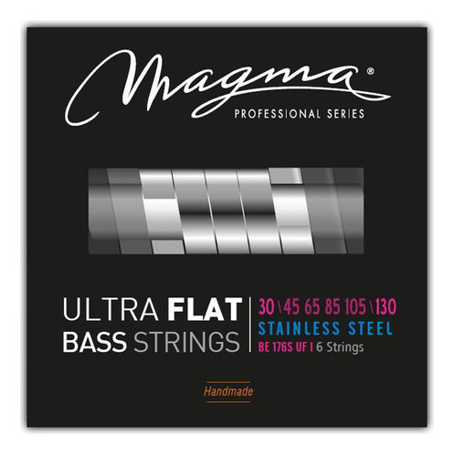 Set Cuerdas Bajo Electrico Magma Medium - Steel Ultra Flat Strings - Escala Larga 34" 6 Cuerdas Set, .030 - .130 (BE176SUF) 1 Set