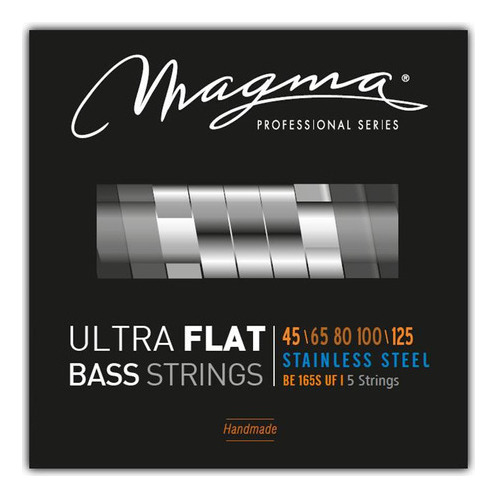 Set Cuerdas Bajo Electrico Magma Medium Light - Steel Ultra Flat Strings - Escala Larga 34" 5 Cuerdas Set, .045 - .125 (BE165SUF) 1 Set