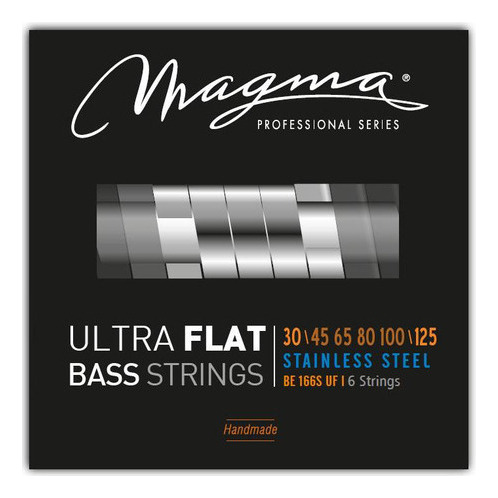 Set Cuerdas Bajo Electrico Magma Medium Light - Steel Ultra Flat Strings - Escala Larga 34" 6 Cuerdas Set, .030 - .125 (BE166SUF) 1 Set
