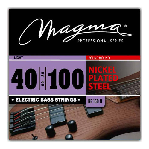 Set Cuerdas Bajo Electrico Magma Light - Nickel Plated Steel Round Wound - Escala Larga 34" Set, .040 - .100 (BE150N) 1 Set