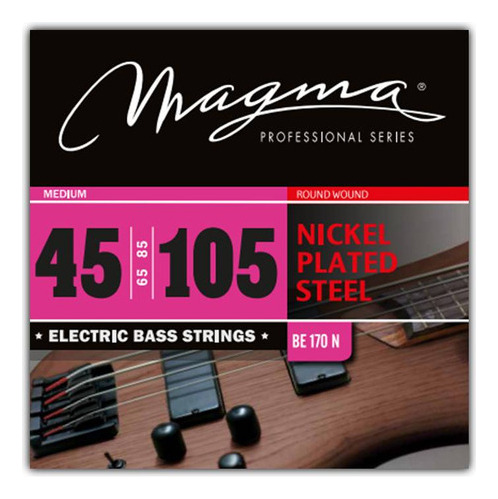 Set Cuerdas Bajo Electrico Magma Medium - Nickel Plated Steel Round Wound - Escala Larga 34" Set, .045 - .105 (BE170N) 1 Set