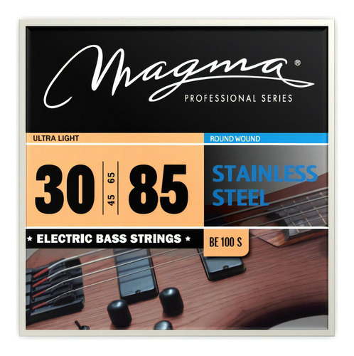Set Cuerdas Bajo Electrico Magma Ultra Light - Stainless Steel Round Wound - Escala Larga 34" Set, .030 - .085 (BE100S) 1 Set
