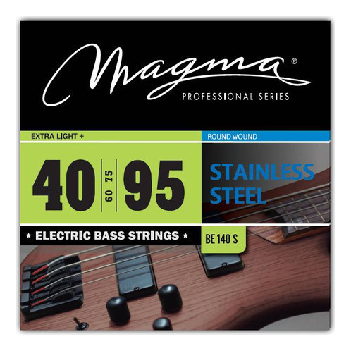 Set Cuerdas Bajo Electrico Magma Extra Light+ - Stainless Steel Round Wound - Escala Larga 34" Set, .040 - .095 (BE140S) 1 Set
