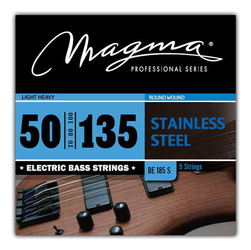 Set Cuerdas Bajo Electrico Magma Medium Light Heavy - Stainless Steel Round Wound - Escala Larga 34" 5 Cuerdas Set, .050 - .135 (BE185S) 1 Set