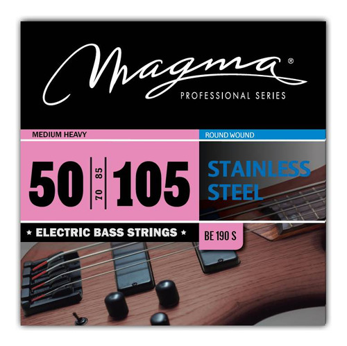 Set Cuerdas Bajo Electrico Magma Medium Heavy - Stainless Steel Round Wound - Escala Larga 34" Set, .050 - .105 (BE190S) 1 Set