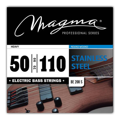 Set Cuerdas Bajo Electrico Magma Heavy - Stainless Steel Round Wound - Escala Larga 34" Set, .050 - .110 (BE200S) 1 Set