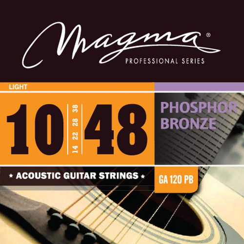 [GA120PB] Set Cuerdas Guit Acustica Magma - Light Cuerdas Guit Acustica Phosphor Bronze Set .010" - .048" - GA120PB 1 Set