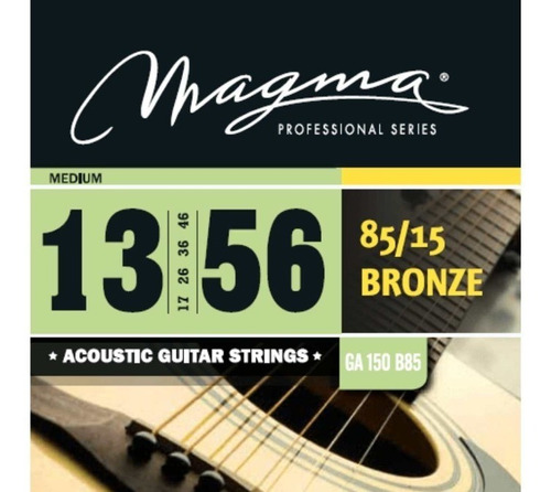 [GA150B85] Set Cuerdas Guit Acustica Magma - Medium Cuerdas Guit Acustica Bronce 85/15 Set .013" - .054" - GA150B85 1 Set