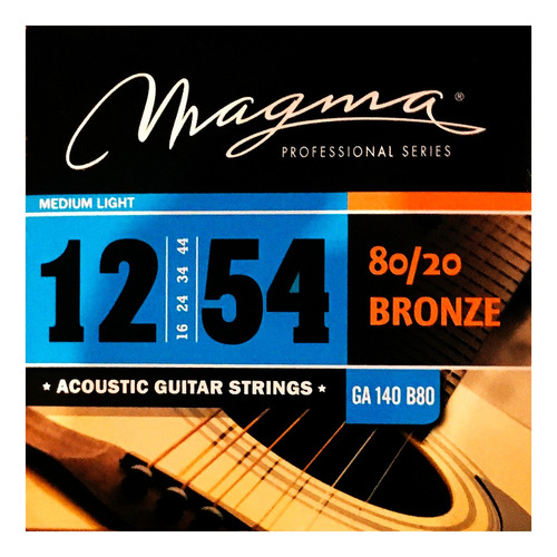 [GA140B80] Set Cuerdas Guit Acustica Magma - Medium Light Cuerdas Guit Acustica Bronce 80/20 Set .012" - .054" - GA140B80 1 Set