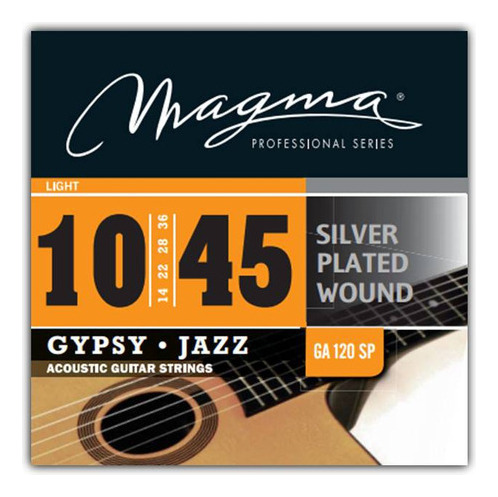 [GA120SP] Set Cuerdas Guit Acustica Magma - Light Cuerdas Guit Acustica Silver Plated Copper Gypsy Jazz Set .010" - .048" - GA120SP 1 Set