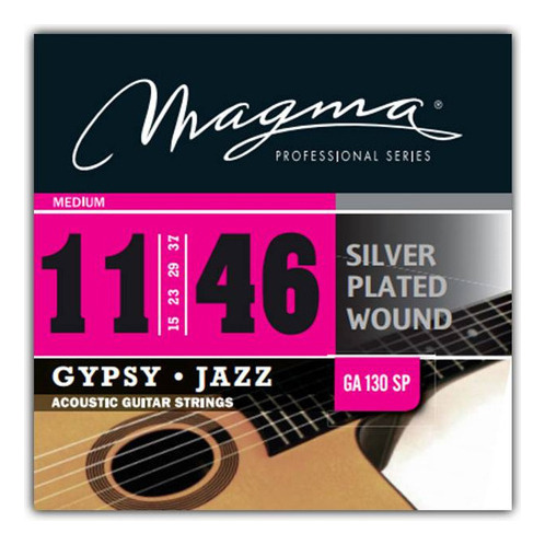 [GA130SP] Set Cuerdas Guit Acustica Magma - Light+ Cuerdas Guit Acustica Silver Plated Copper Gypsy Jazz Set .011" - .052" - GA130SP 1 Set