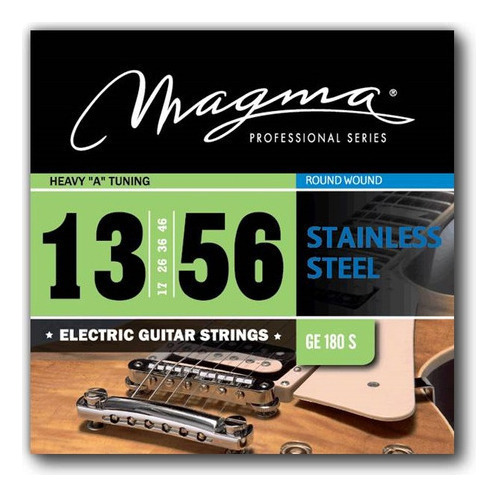 [GE180S] Set Cuerdas Guit Electrica Magma - Heavy Stainless Steel Guit Electrica Set .013" - .056" - GE180S - 1 Set