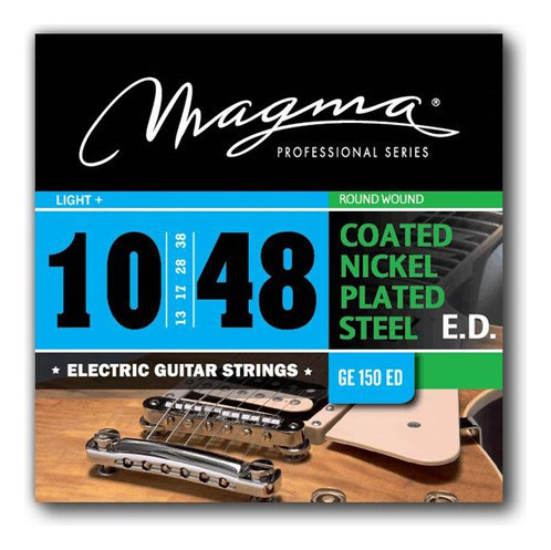 [GE150ED] Set Cuerdas Guit Electrica Magma - Light+ COATED Nickel P/Steel Guit Electrica Set .010" - .048" - GE150ED - 1 Set