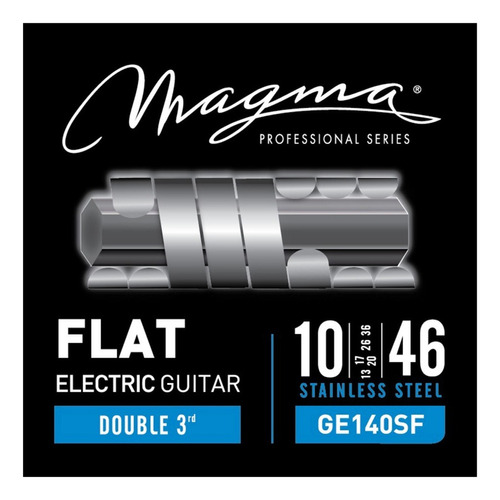 [GE140SF] Set Cuerdas Guit Electrica Magma - Light Stainless Steel FLAT Guit Electrica 3ra Extra Set .010" - .046" (GE140SF) 1 set