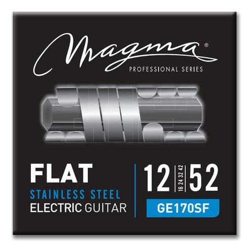 [GE170SF] Set Cuerdas Guit Electrica Magma - Heavy Medium Stainless Steel FLAT Guit Electrica Set .012" - .052" (GE170SF) 1 set