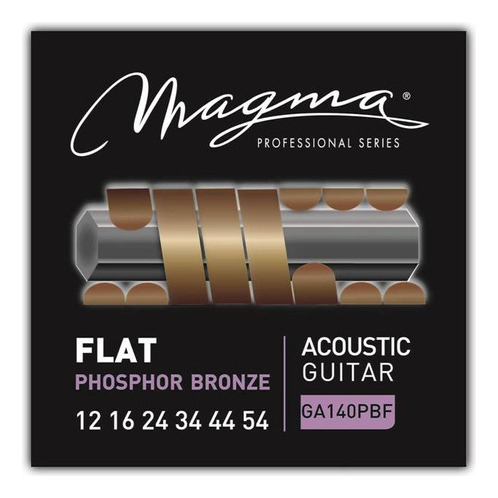 [GA140PBF] Set Cuerdas Guit Acustica Magma - Medium Light Cuerdas Guit Acustica FLAT Phosphor Bronze Set .012" - .054" - GA140PBF 1 Set