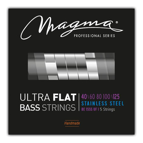 [BE155SUF] Set Cuerdas Bajo Electrico Magma Light - Ultra Flat Strings - Escala Larga 34" 5 Cuerdas Set, .040 - .125 (BE155SUF) 1 Set