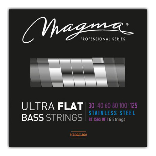 [BE156SUF] Set Cuerdas Bajo Electrico Magma Light - Ultra Flat Strings - Escala Larga 34" 6 Cuerdas Set, .030 - .125 (BE156SUF) 1 Set