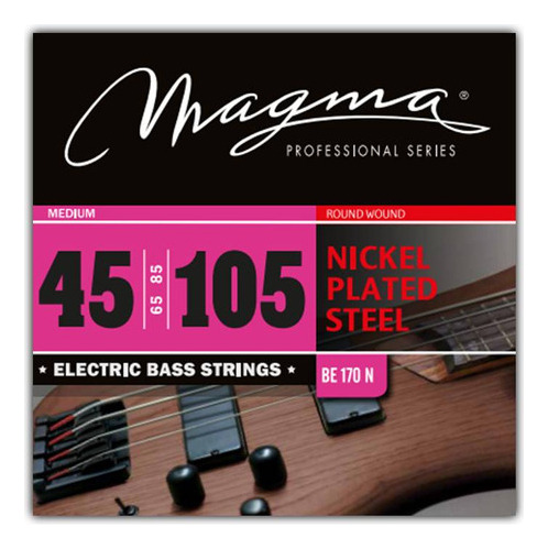 [BE170N] Set Cuerdas Bajo Electrico Magma Medium - Nickel Plated Steel Round Wound - Escala Larga 34" Set, .045 - .105 (BE170N) 1 Set